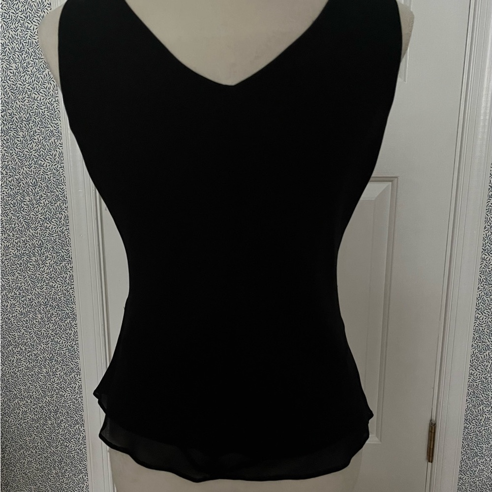 Black Silk Sequined Top - Picture 2 of 9